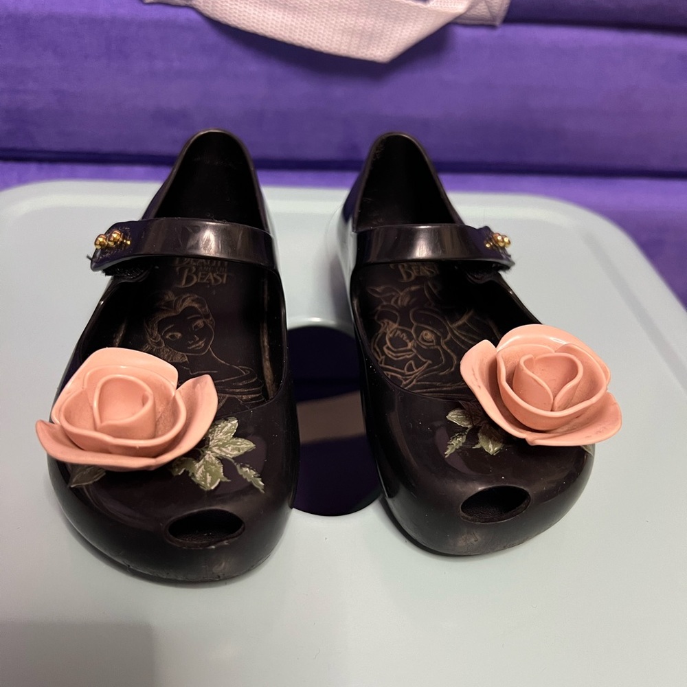 Mini Melissa Disney Beauty and the Beast Belle shoes size 7